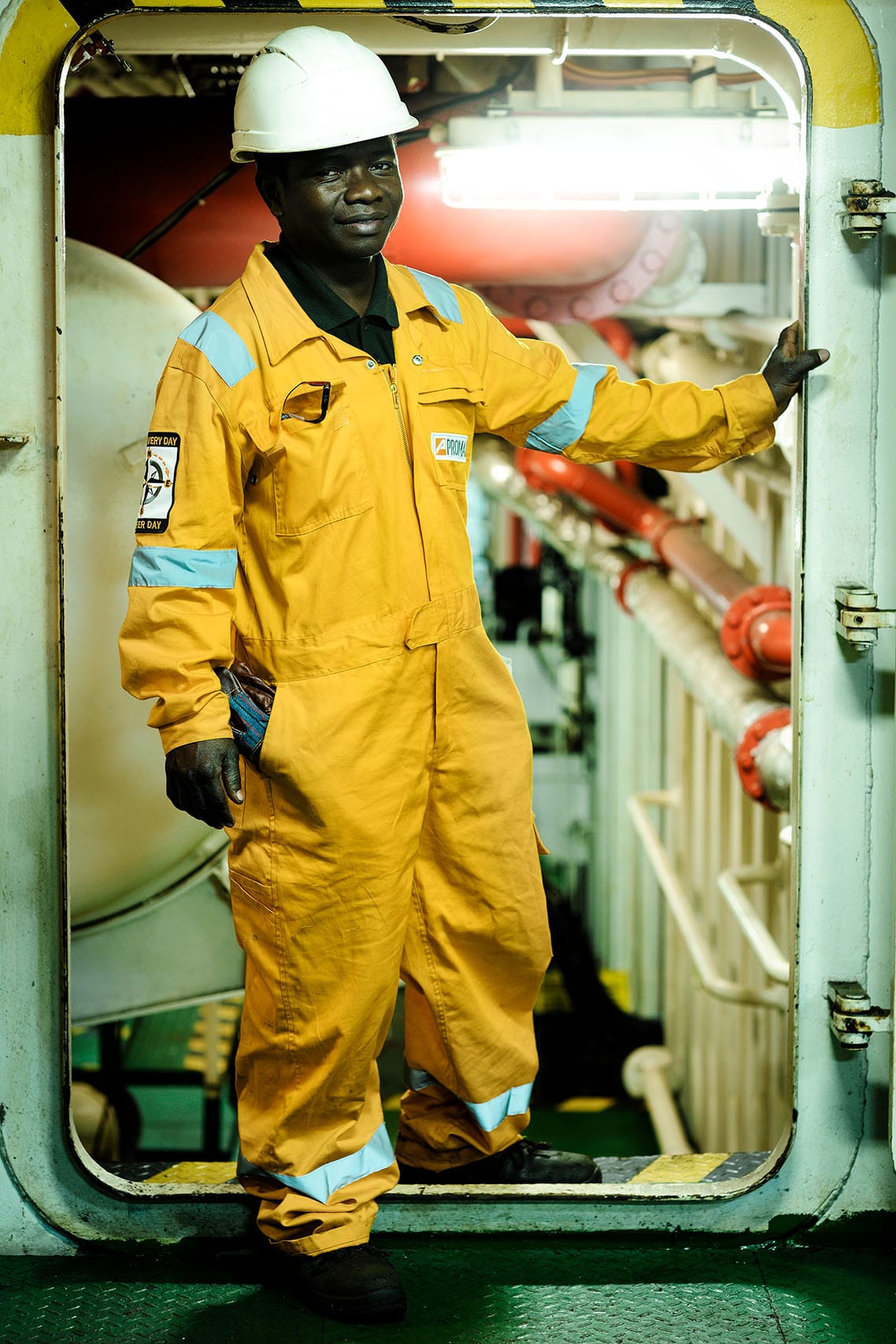 portrait industriel sur le mamona Serenity a Walvis Bay en Namibie par le Photographe corporate à Paris Patrick Sordoillet