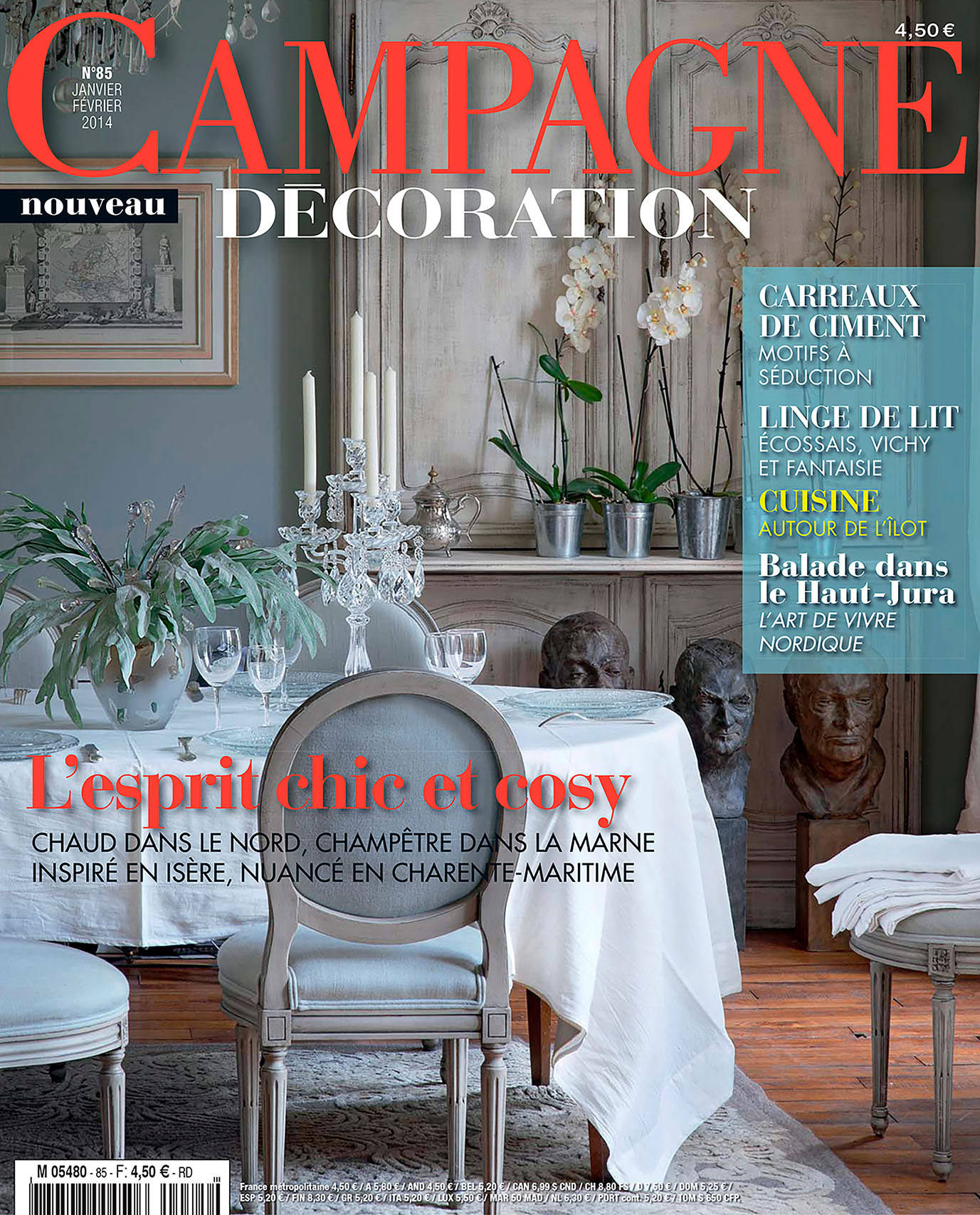 Reportage photographe magazine décoration. Couverture du Campagne décoration avec le reportage chez Christine Gurtner