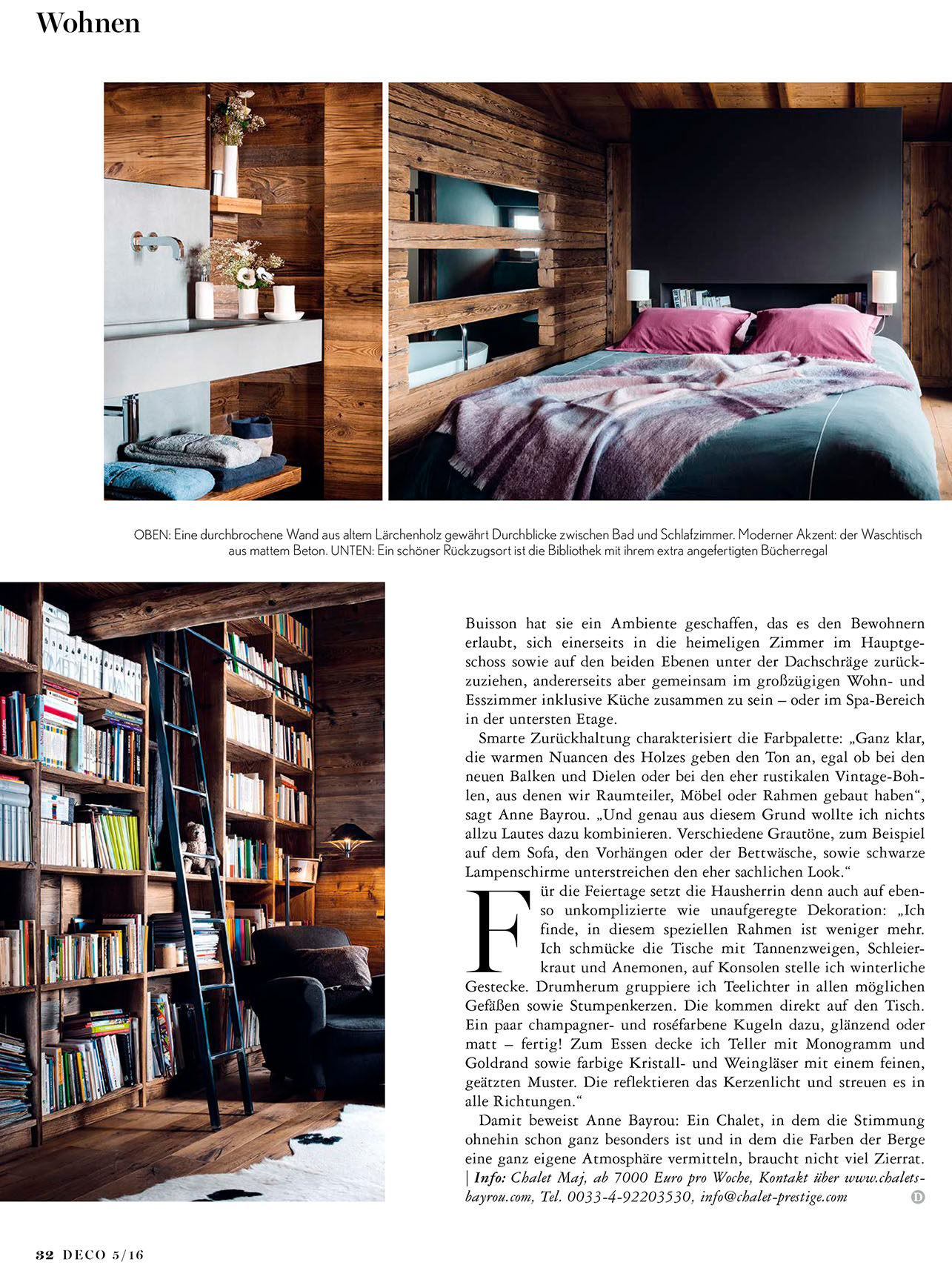 Reportage photo au chalet Maj pour le Journal de la Maison