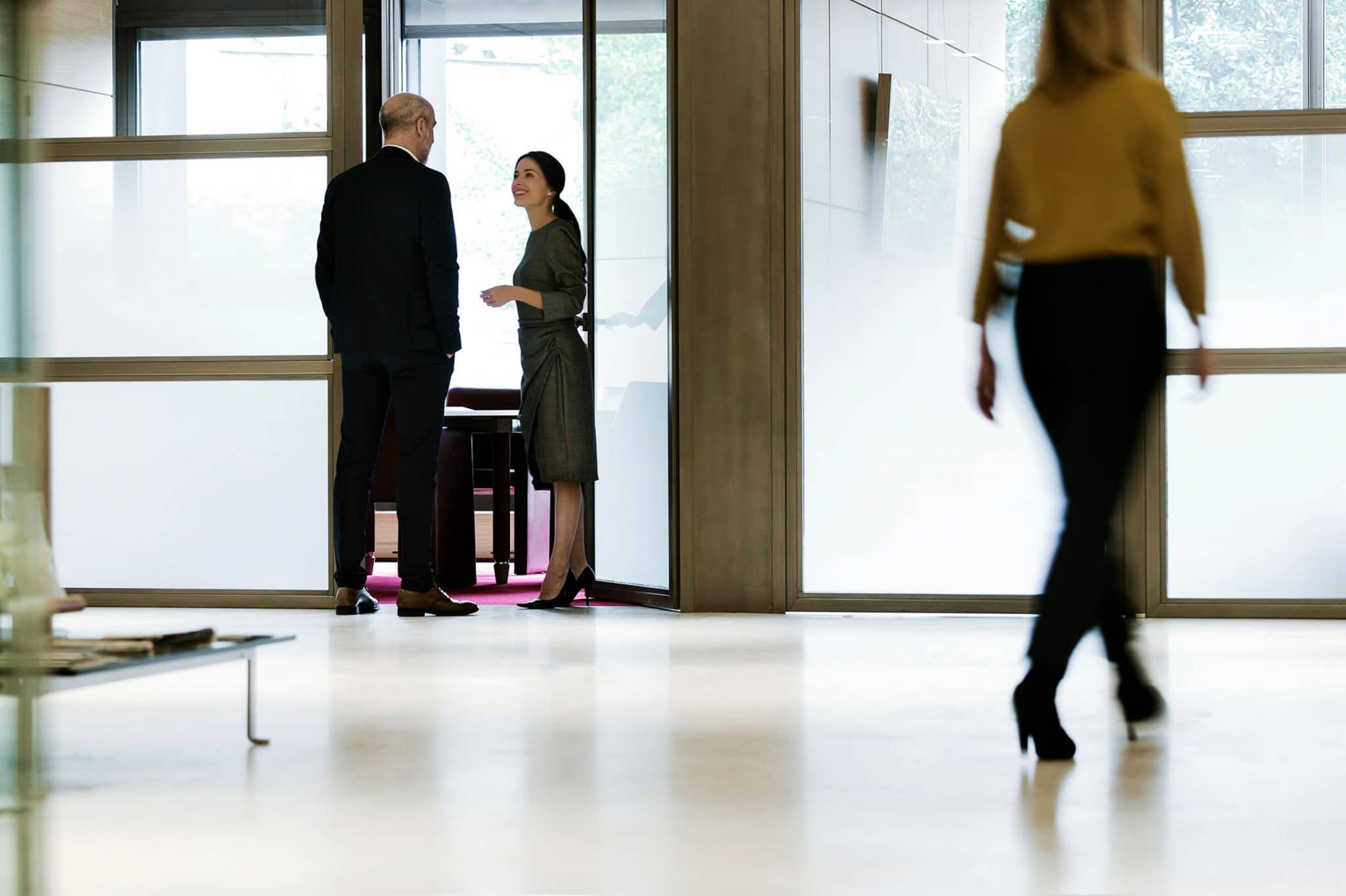 Ambiance dans les locaux de la banque privée Neuflize OBC
