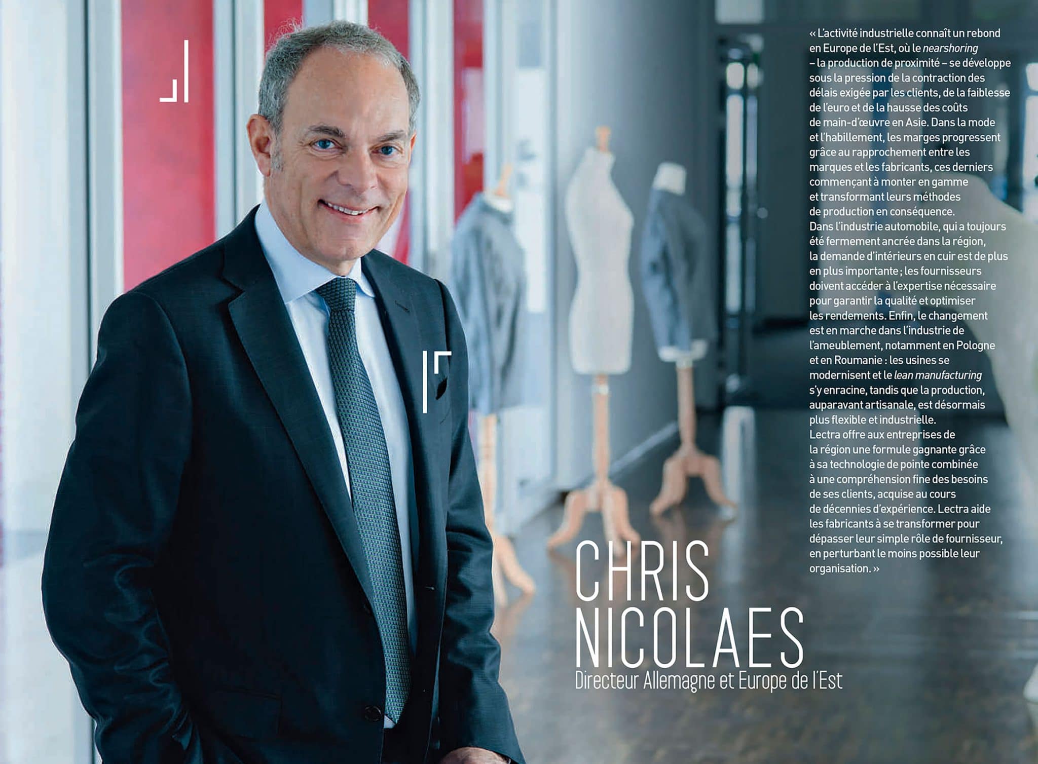 Portrait de Chris Nicolaes pour le rapport annuel de Lectra
