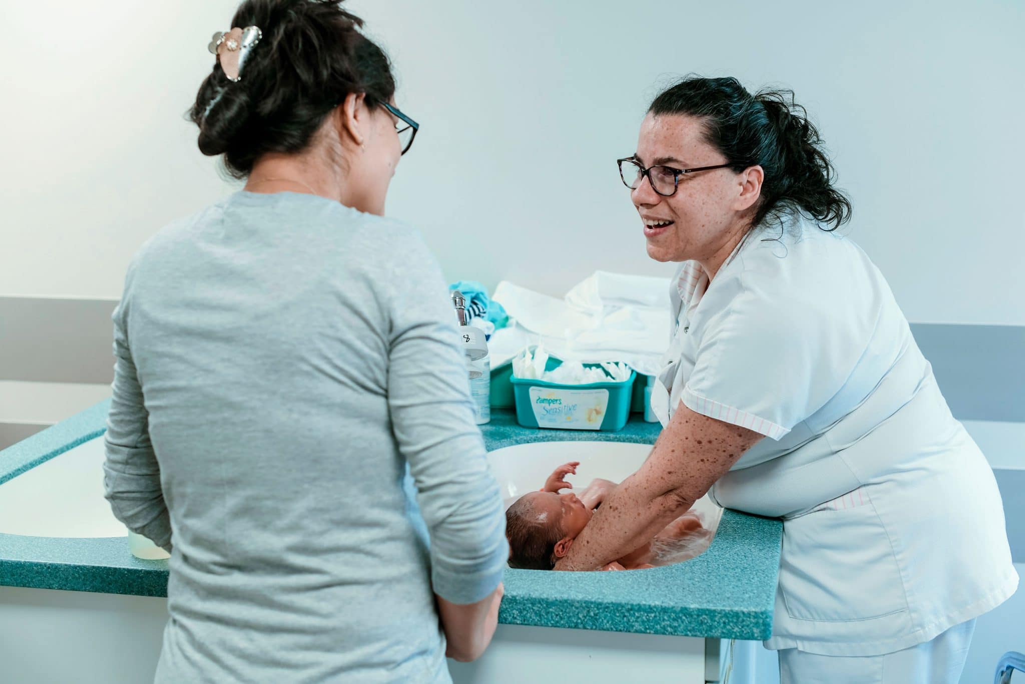 Reportage photo médical à Paris. sage femme du groupe Ramsay Santé