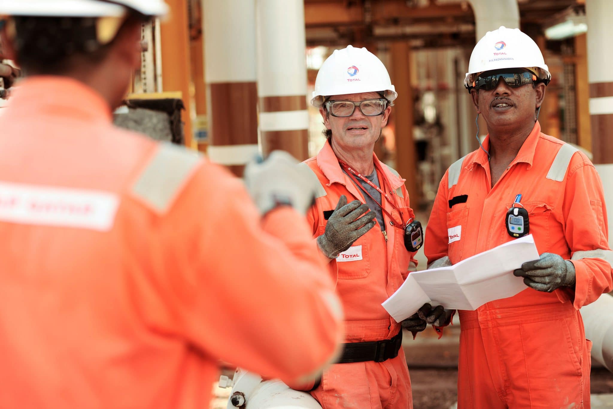 Reportage photo dans les installations de TotalEnergies sur ALUL Island