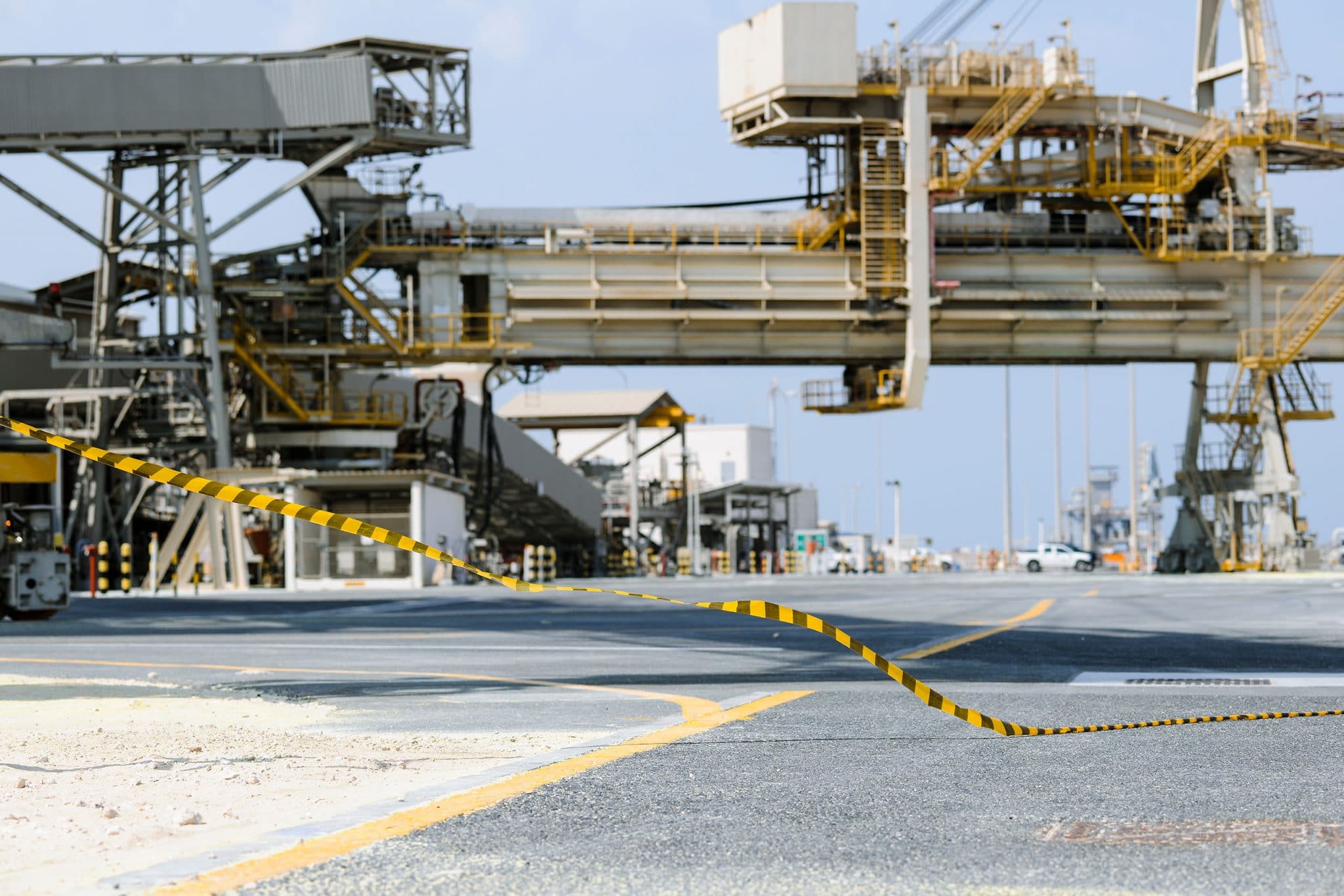 Installations portuaires dans le complexe industriel de Ras Laffan au Qatar pour TotalEnergies