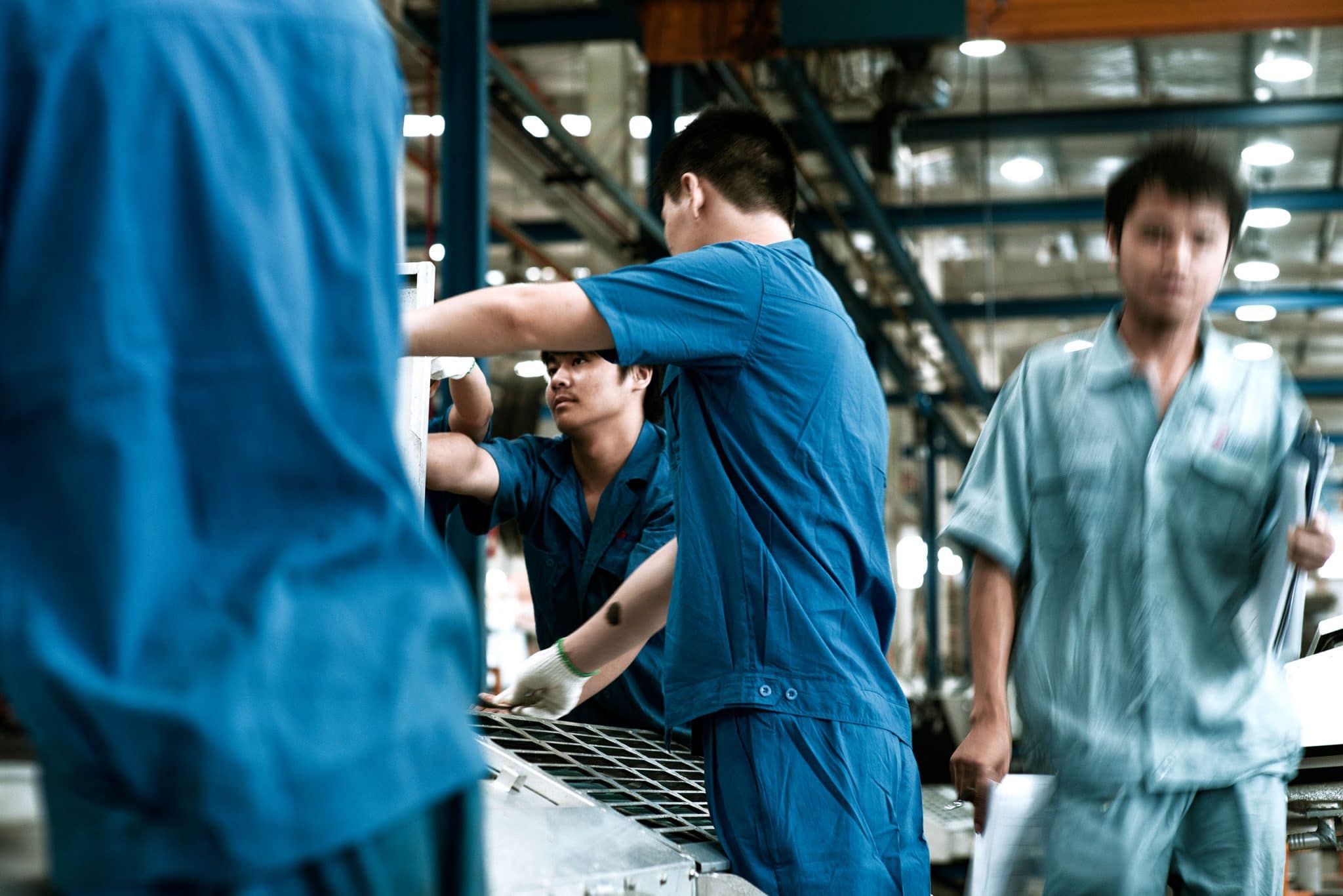 reportage du photographe industriel Patrick Sordoillet en chine pour Wabtec dans l'usine de Shanghaï