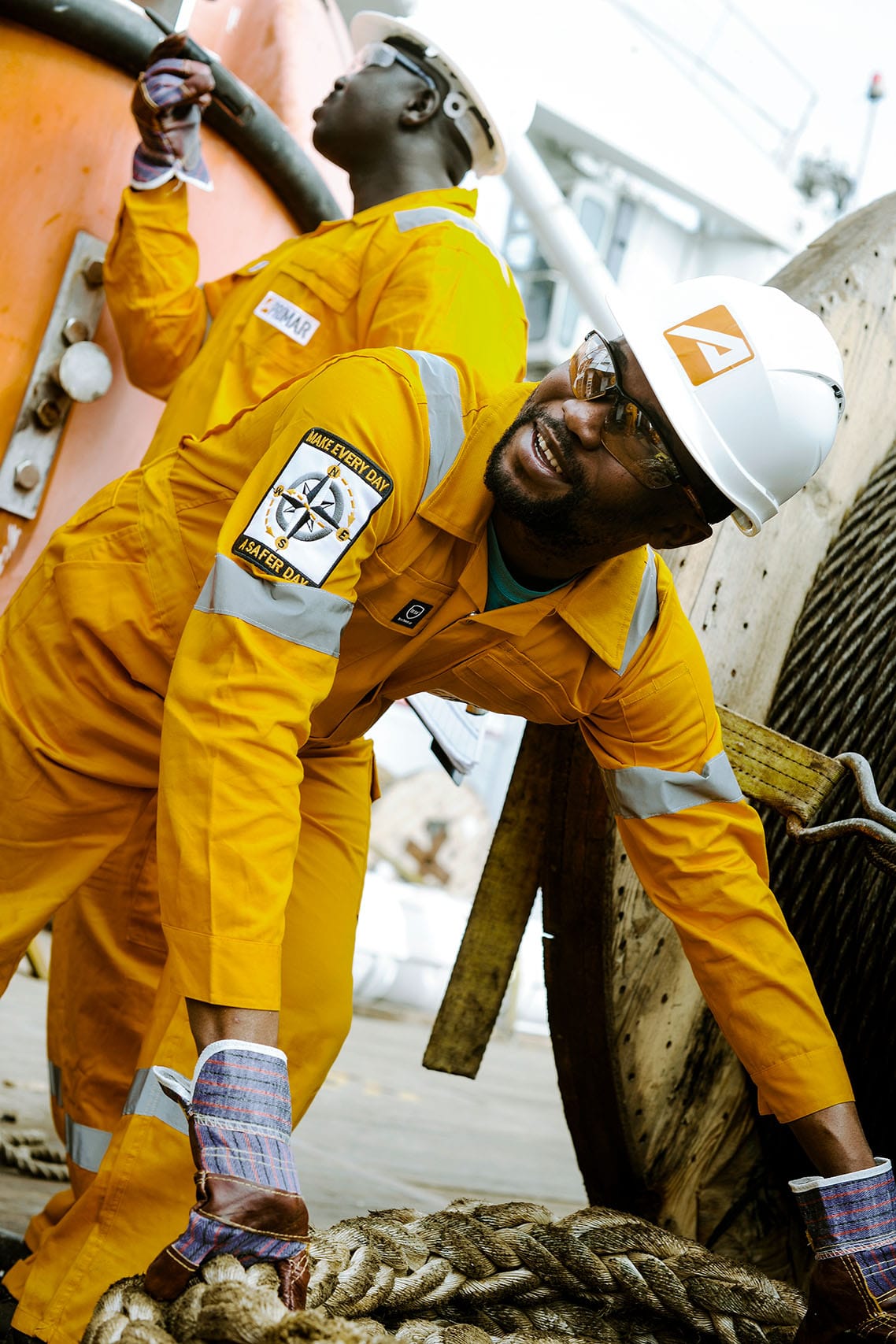 Certification BOSIET. Reportage offshore et industriel. Reportage photo offshore industriel sur le Mamola Serenity a Walvis Bay en Namibie