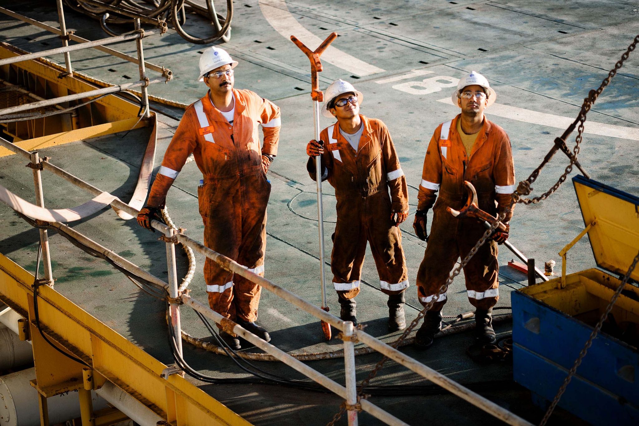 reportage industriel du photographe offshore Patrick Sordoillet pour TotalEnergies au large du Qatar