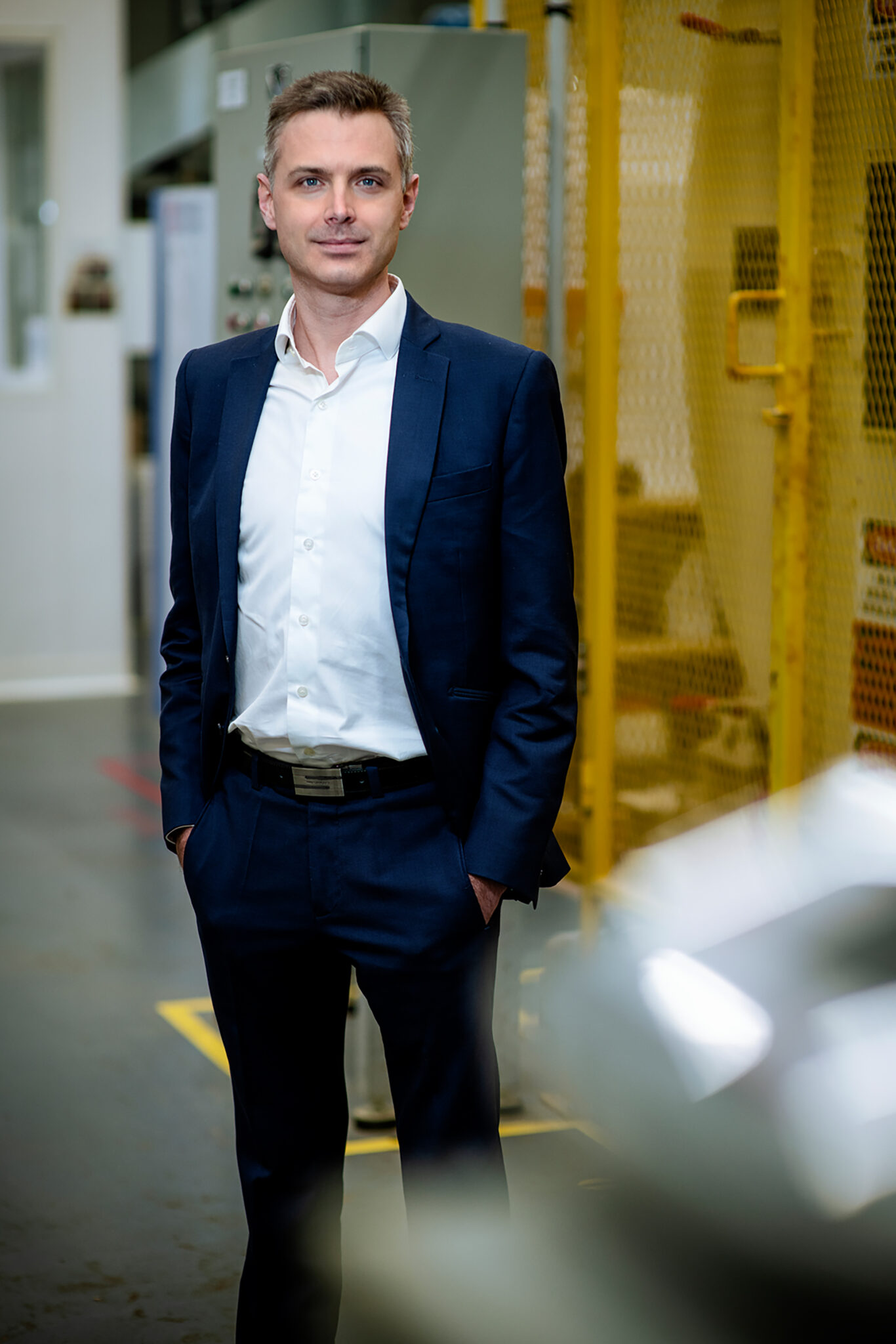 Portrait de Nicolas Masson, directeur Général de Evertree. Sur le site industriel de Evertree.