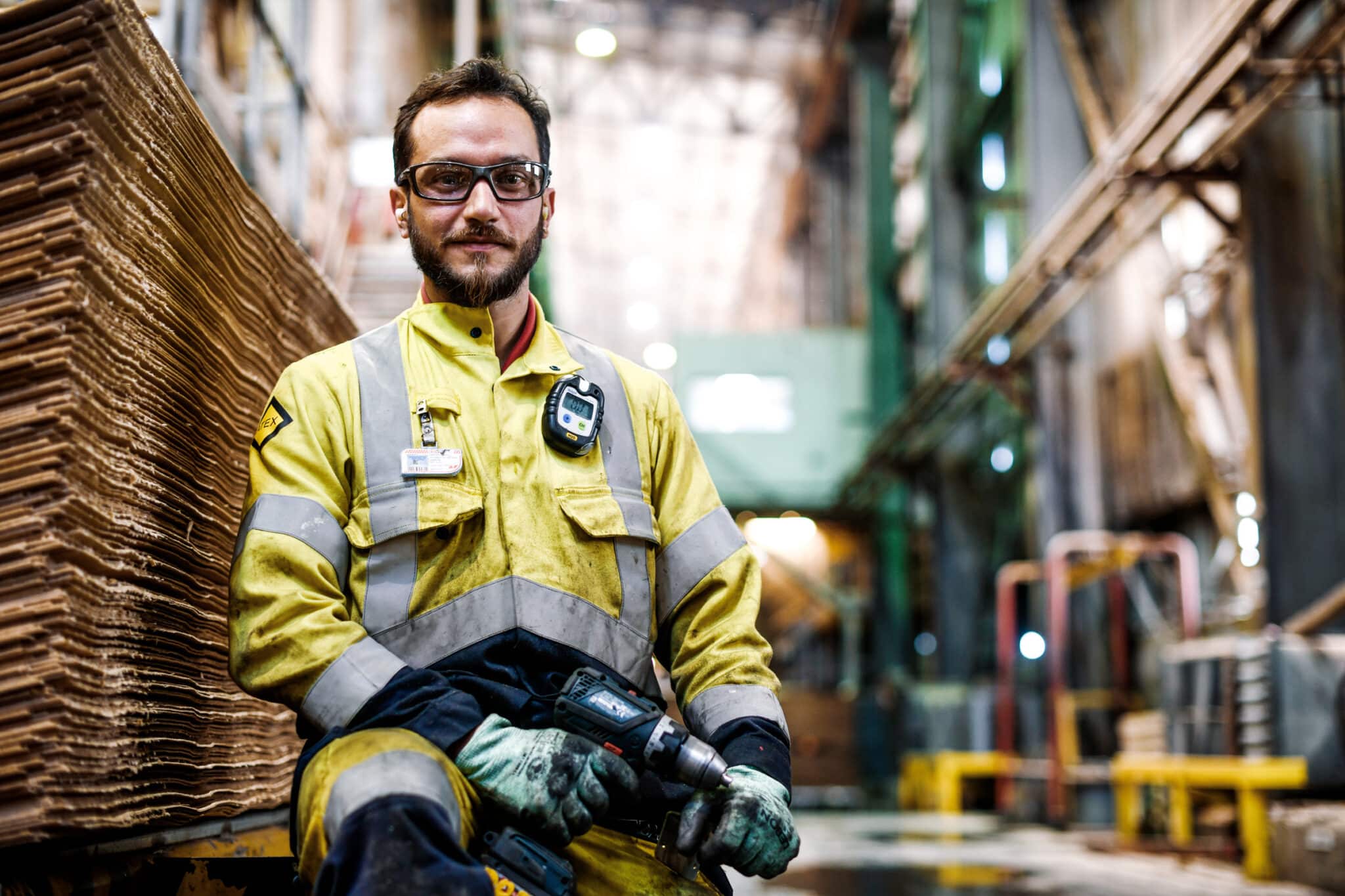 Photographe portrait en usine chez Fibre Excellence.