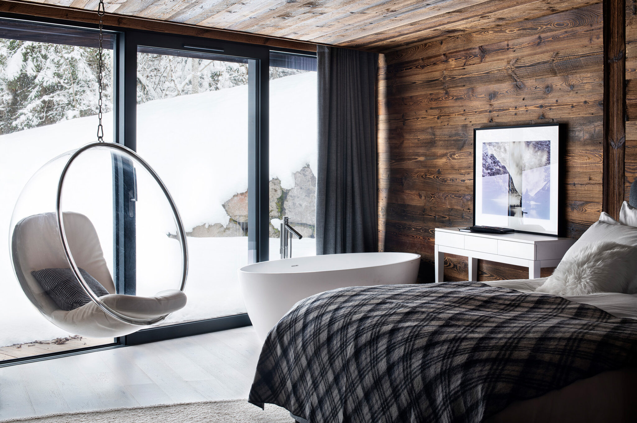 Reportage photographe Déco professionnel à paris. Chalet Joux Plane à Morzine.