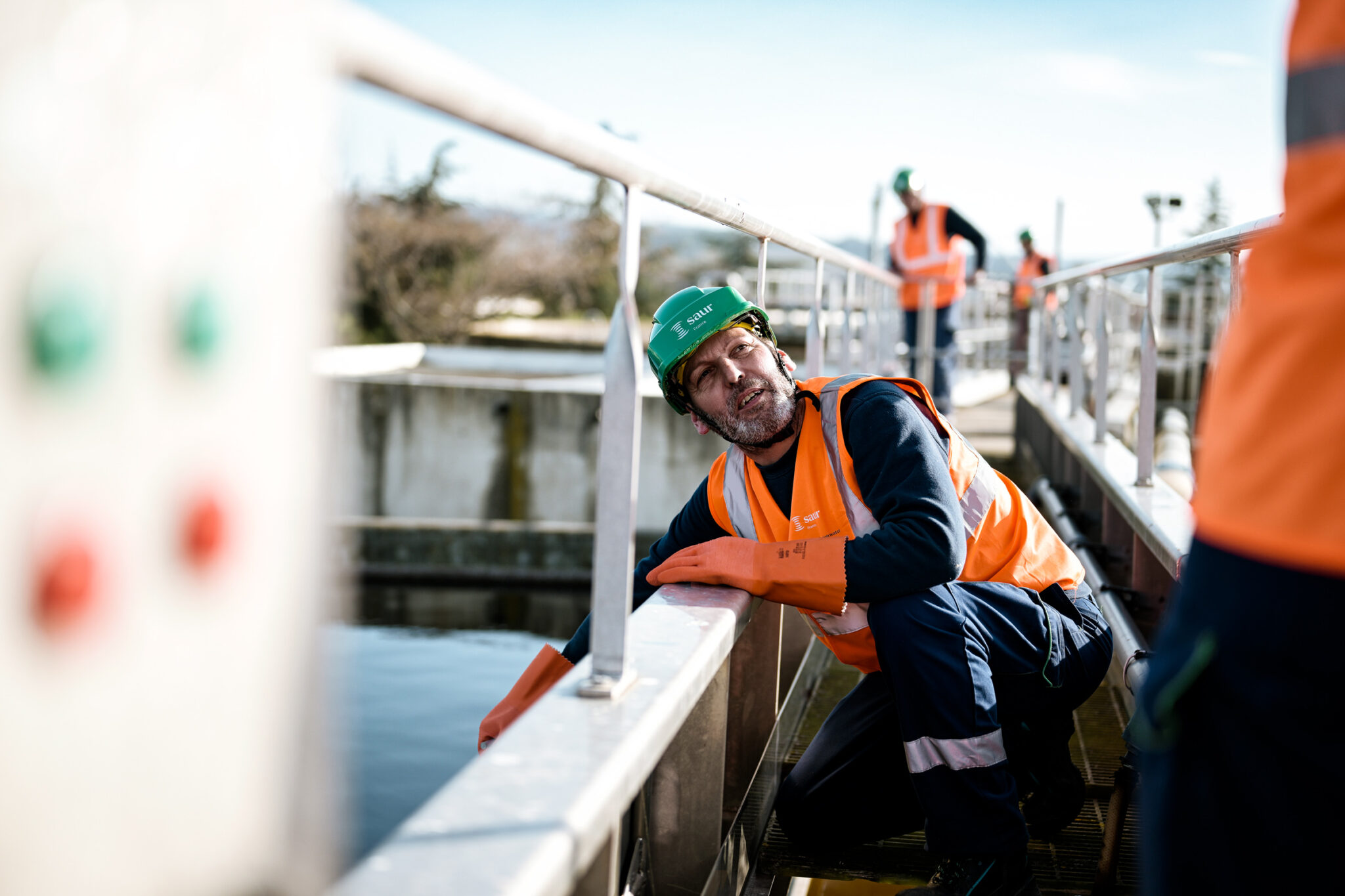 Les équipes de la SAUR assurant la maintenance de la Station d'Epuration de Valréas.