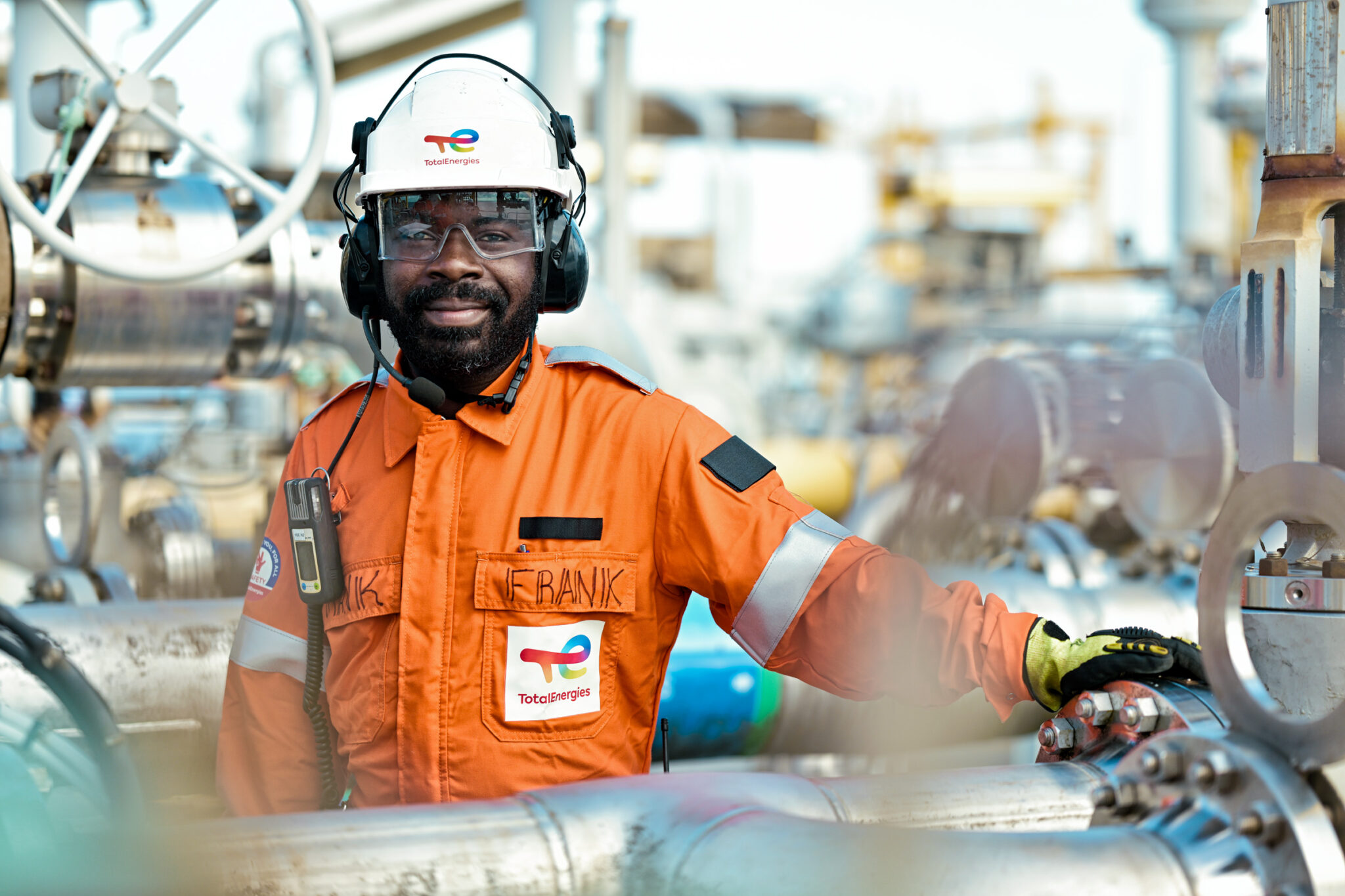 Portrait d'un ouvrier de maintenance offshore sur le FPSO CLOV pour TotalEnergies