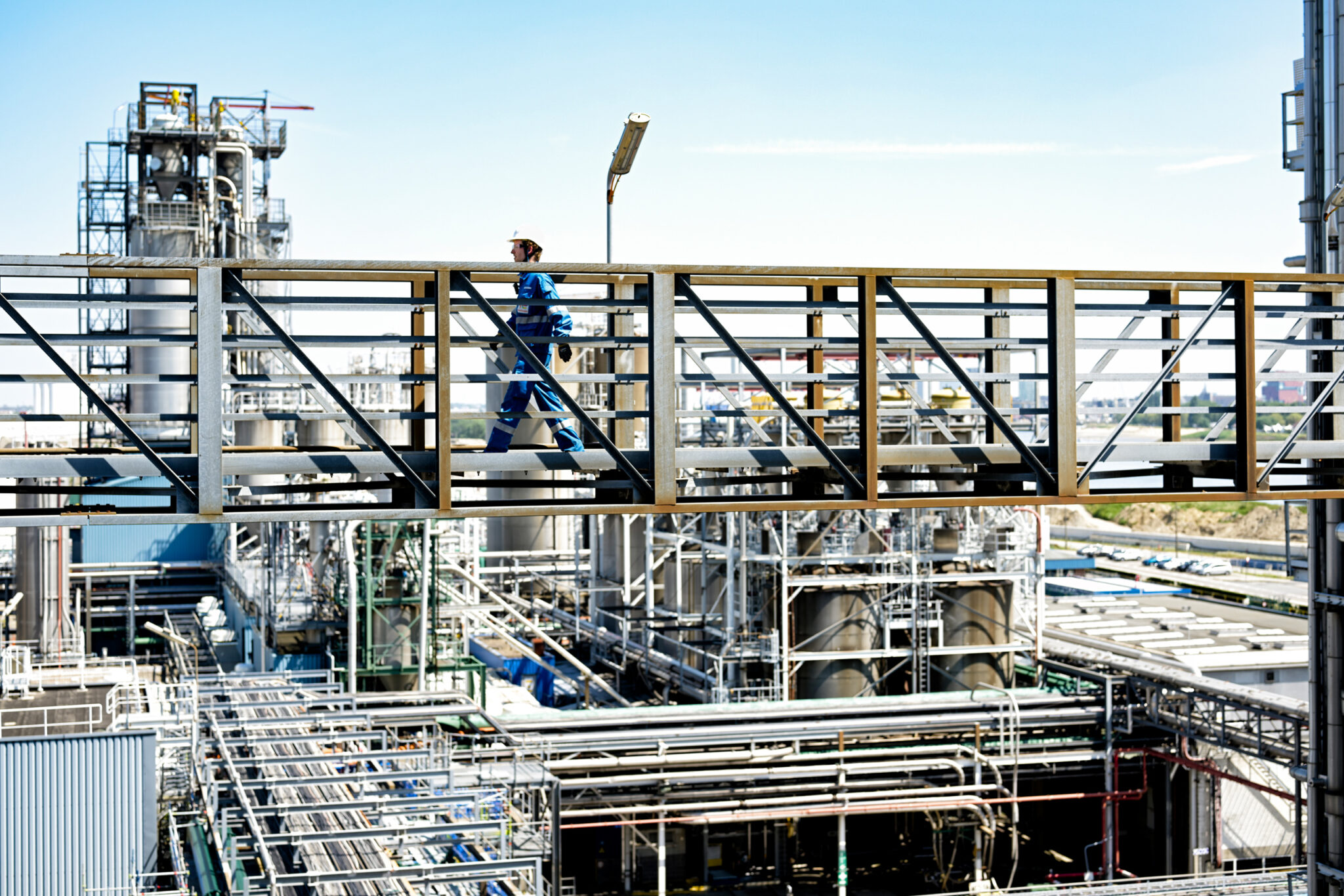reportage photo en raffinerie; photographe industriel; Total énergies; maintenance raffinerie; pipeline dans une raffinerie à Anvers