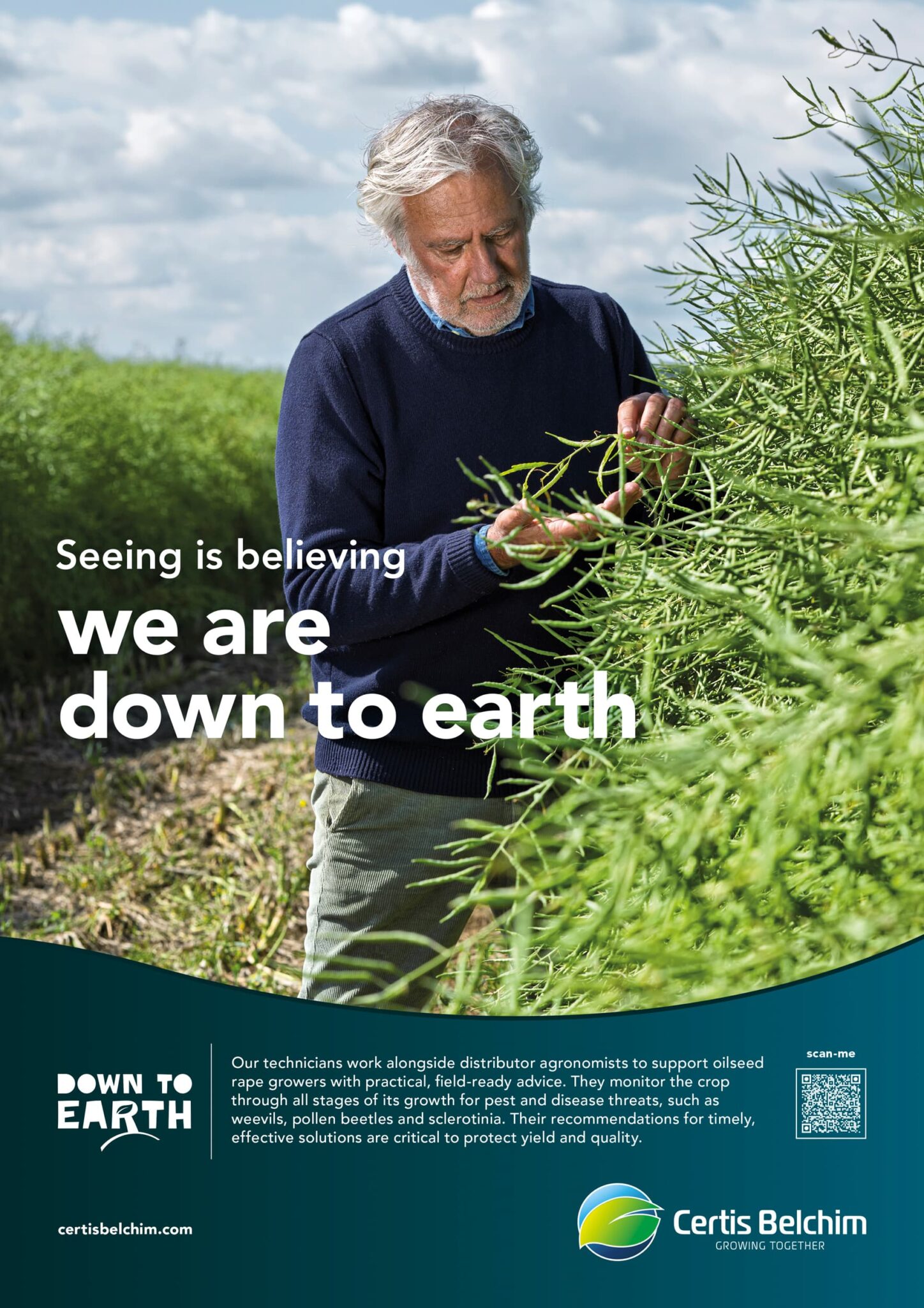 Cultivating integrated solutions that work for you; campagne publicitaire; Reconnecting agriculture with its roots; Patrick Sordoillet Photographe; Portraits d'agriculteurs; agence de publicité Marc & Brandon; agriculture; advertising photography; Certis Belchim; campagne B2B; we are down to earth;