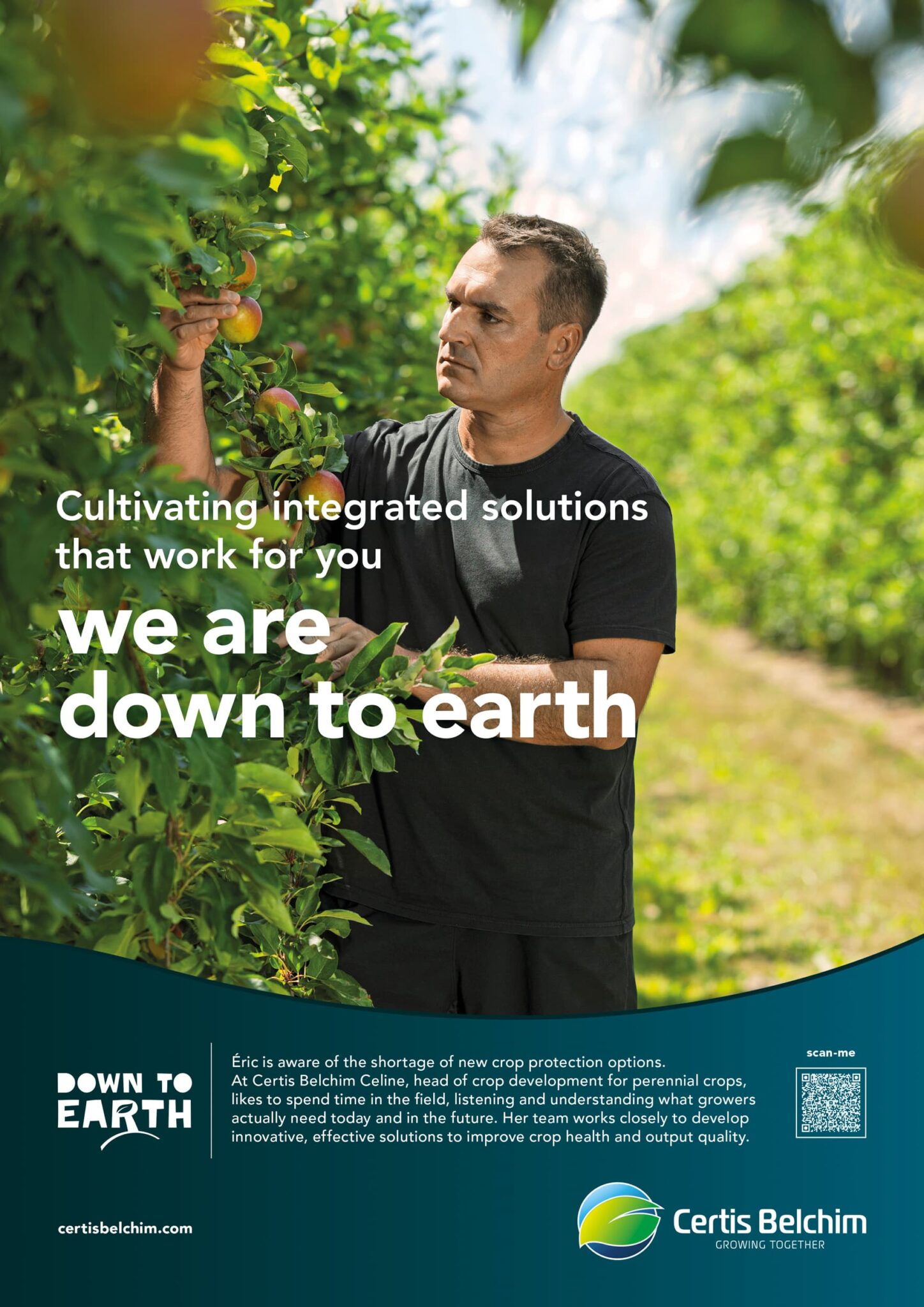 advertising photography; Reconnecting agriculture with its roots; Certis Belchim; campagne B2B; we are down to earth; Cultivating integrated solutions that work for you; campagne publicitaire; Patrick Sordoillet Photographe; Portraits d'agriculteurs; agence de publicité Marc & Brandon; agriculture;