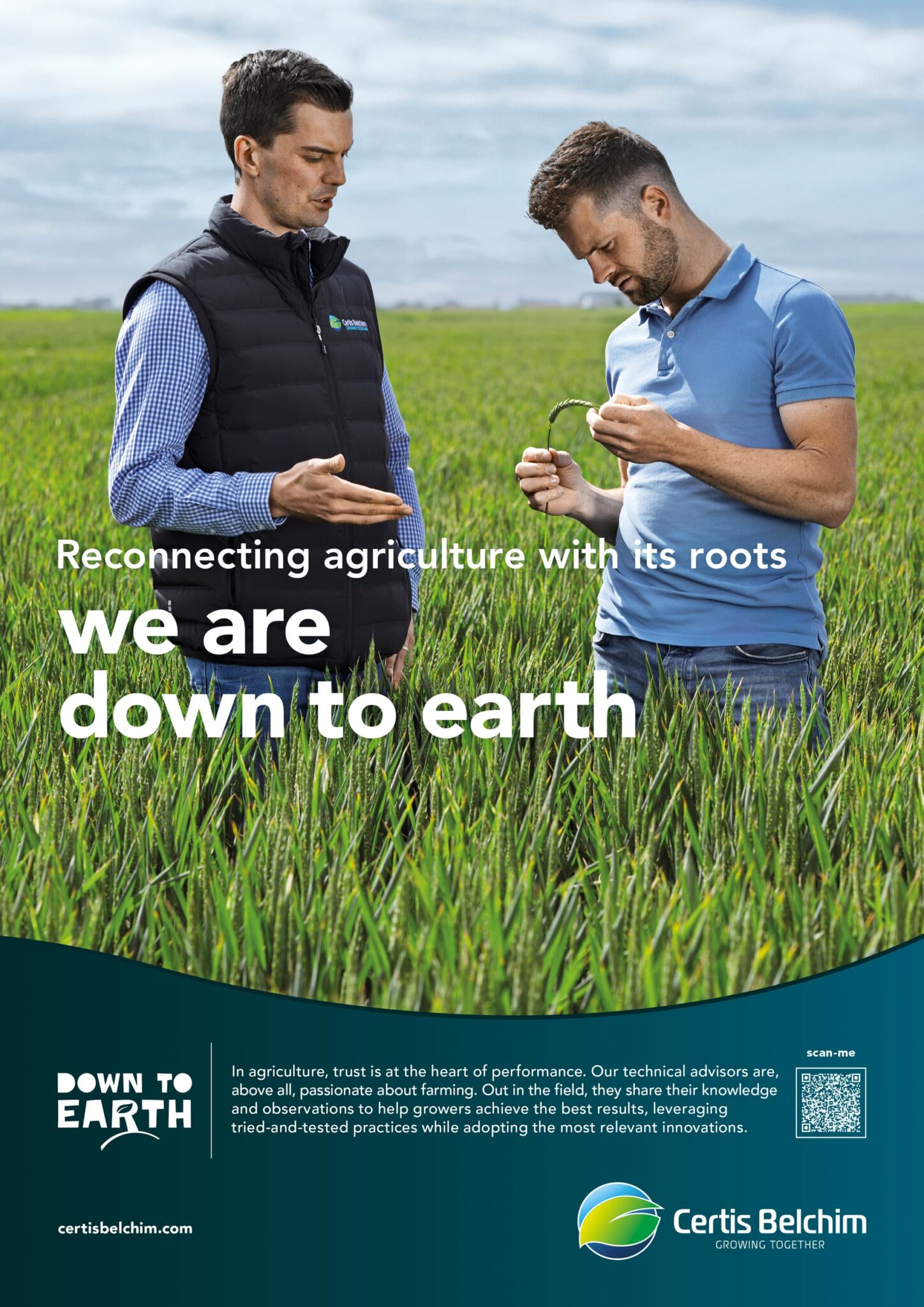 Reconnecting agriculture with its roots; agence de publicité Marc & Brandon; Patrick Sordoillet Photographe; Certis Belchim; campagne B2B; we are down to earth; Cultivating integrated solutions that work for you; campagne publicitaire; Portraits d'agriculteurs; agriculture; advertising photography